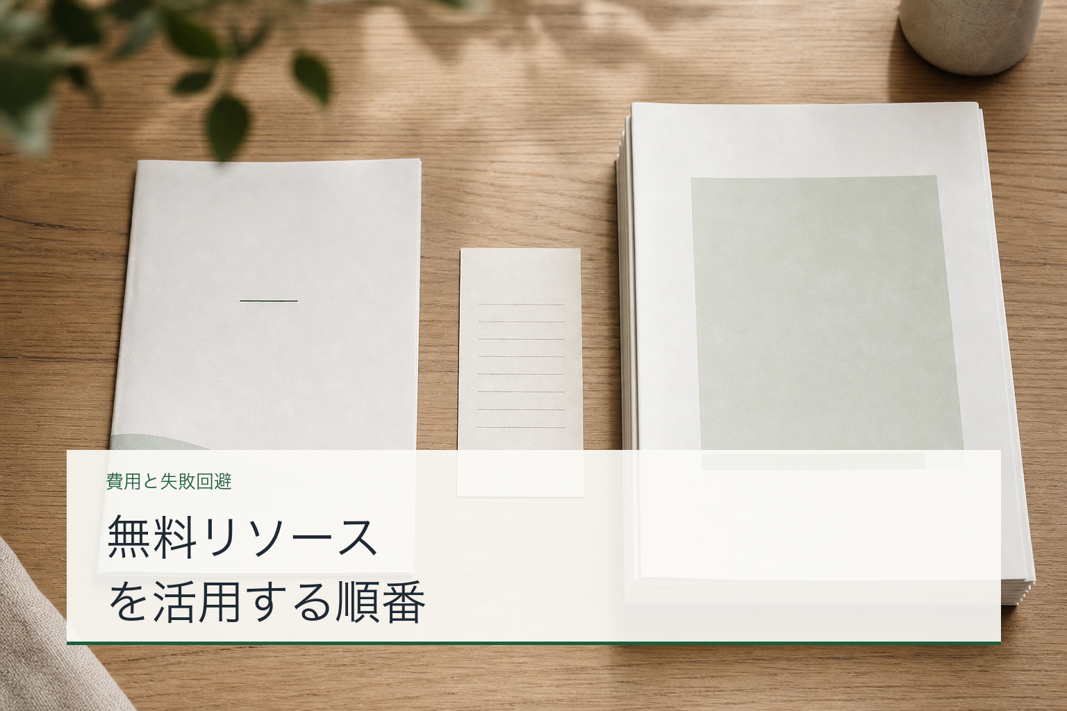 無料リソースを活用する順番のアイキャッチ