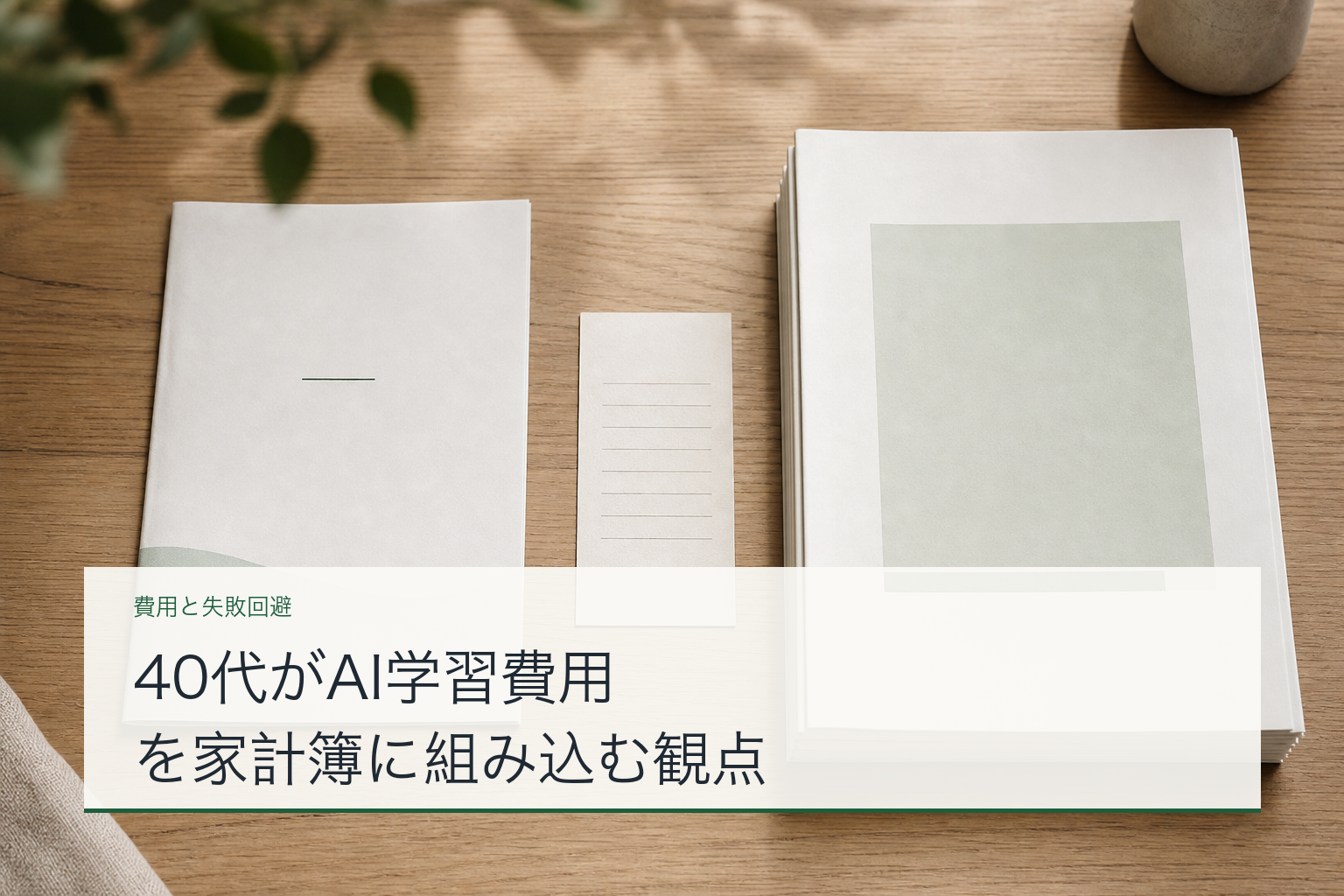 40代がAI学習費用を家計簿に組み込む観点のアイキャッチ