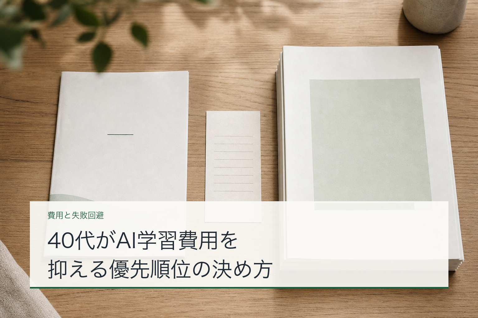 40代がAI学習費用を抑える優先順位の決め方のアイキャッチ