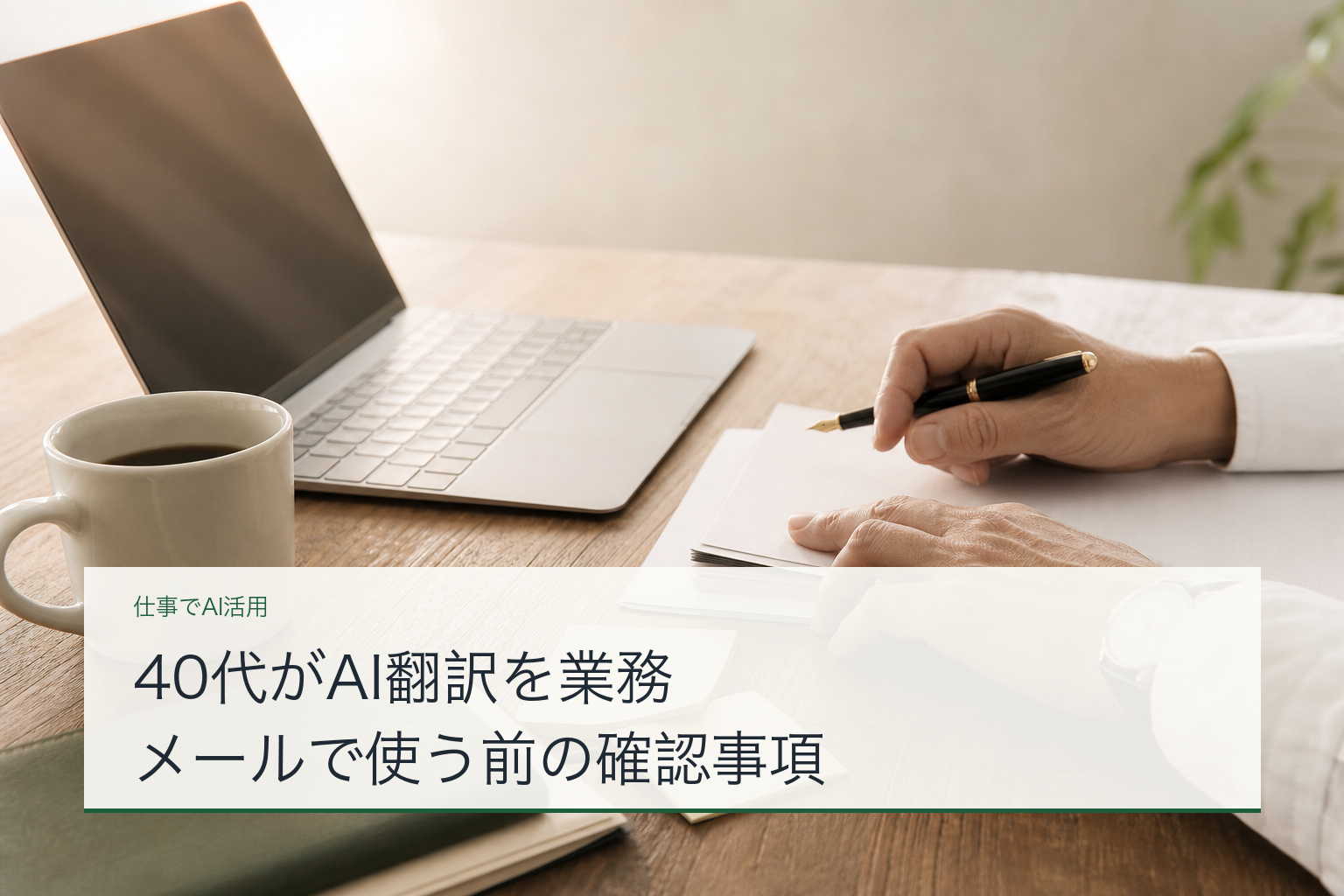 40代がAI翻訳を業務メールで使う前の確認事項のアイキャッチ