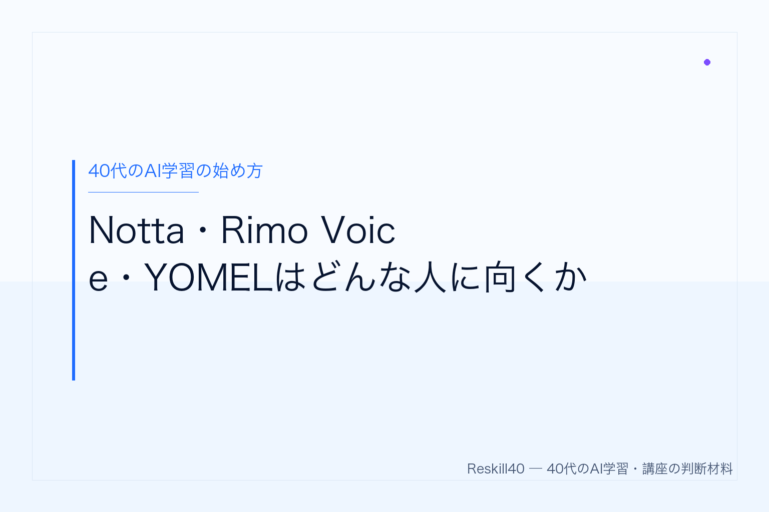 Notta・Rimo Voice・YOMELはどんな人に向くか のアイキャッチ画像