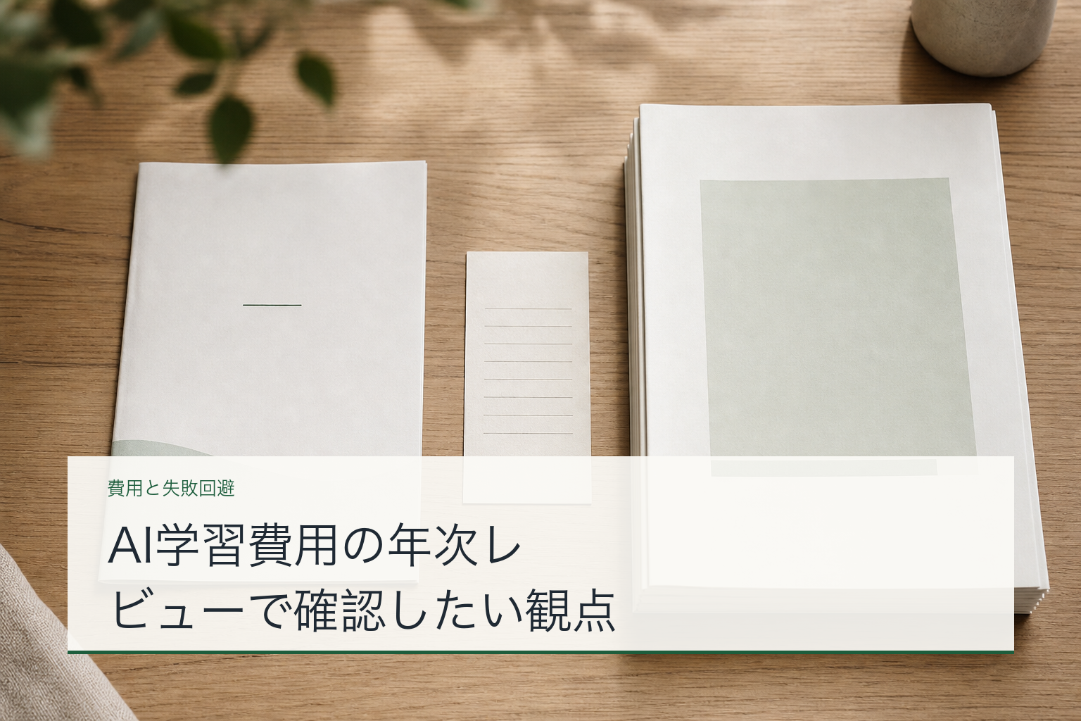 AI学習費用の年次レビューで確認したい観点のアイキャッチ